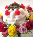 画像1: プリザーブドフラワーとキャンドルのデコレーションケーキ〜HappyBirthday (1)