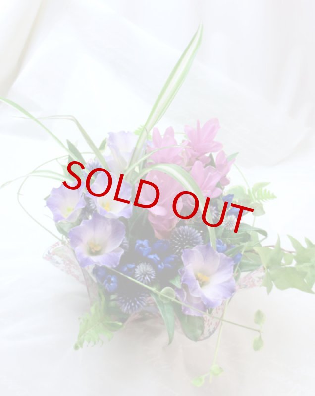 青とピンクのサマープレートアレンジ