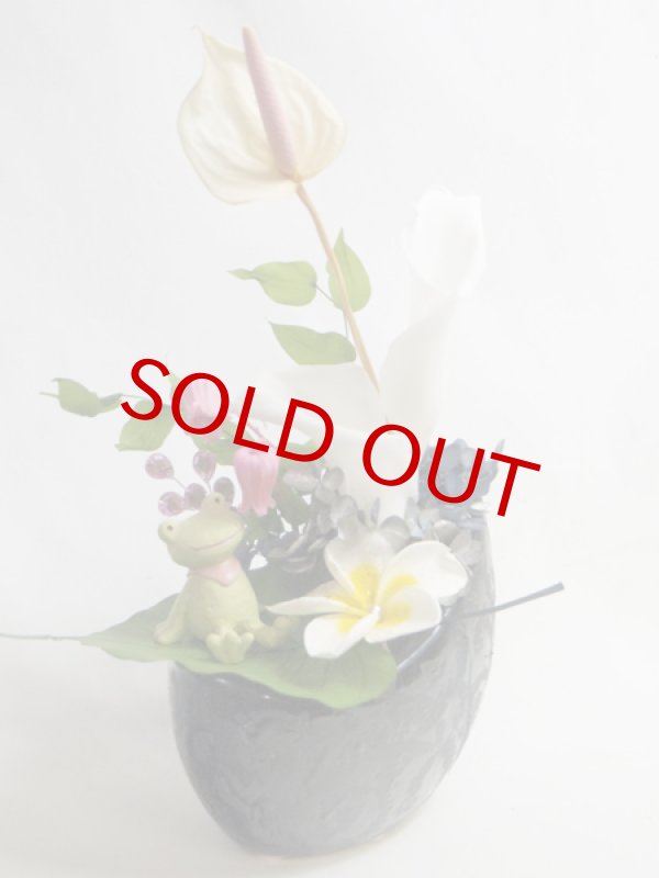 画像3: プリザーブドアレンジ〜with happy rain（かえるの雨宿り） (3)