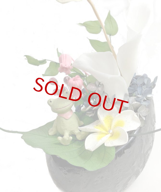 画像5: プリザーブドアレンジ〜with happy rain（かえるの雨宿り） (5)