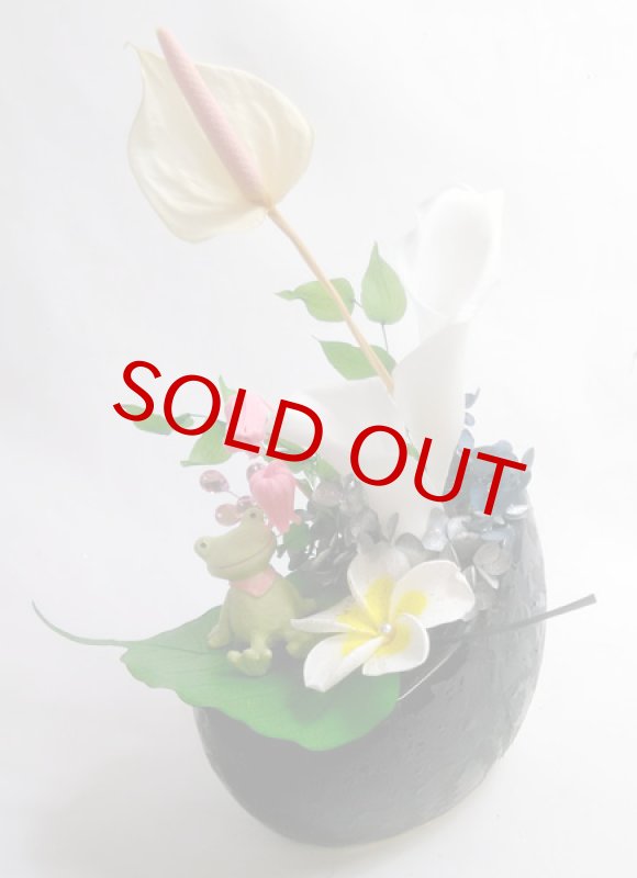 画像6: プリザーブドアレンジ〜with happy rain（かえるの雨宿り） (6)