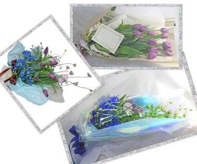 画像2: 紫のチューリップとデルフィニウムの花束
