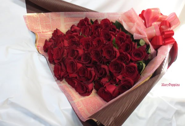 恋するハートリース バラ売り1（ピンクの薔薇のハート型のリース-その3  