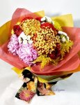 画像1: 菊と薔薇の花束 (1)