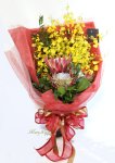 画像2: キングプロテアとオンシジウムの花束 (2)