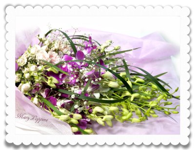 画像1: デンファレとミニバラの花束