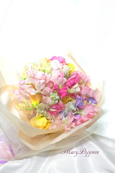 スイートピーの花束・colorful spring colors|フラワーギフト