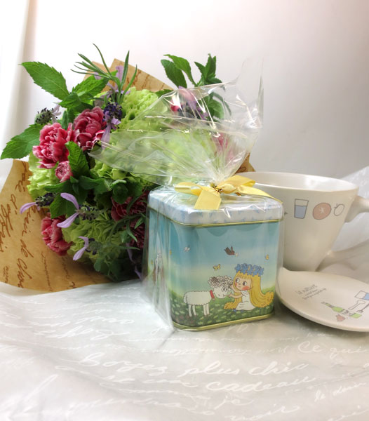 ハーブティセットとハーブの花束のギフトセット フラワーギフトmarypoppins ハーブティセットとハーブの花束のギフトセット フラワーギフトmarypoppins