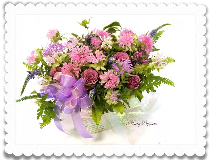 モナルダ ベルガモット のアレンジメント フラワーギフトmarypoppins