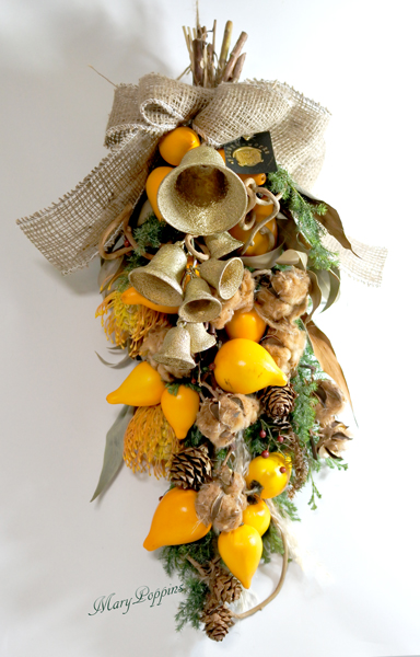 フォックスフェイスとコットンツリーのスワッグ フラワーギフトmarypoppins