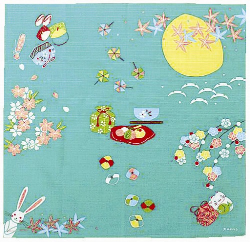 かわいいイラストの風呂敷です 友禅織の風呂敷ですが イラストがかわいく 明るいイメージですので年齢層を問わずお使いいただけます お誕生日のプレゼントやお花とご一緒にギフトにおすすめです