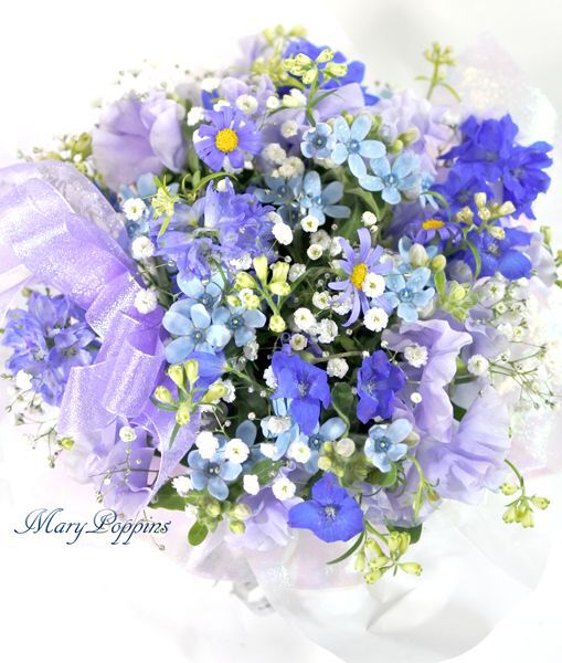 画像1: 青い小花のアレンジメント〜blooms of blue2 (1)